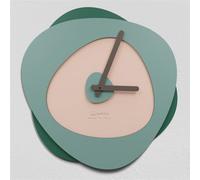 Giallobus - Reloj Premium - Reloj Bokeh - Madera de MDF - Premium 30x30 cm - 08 - Green Elegance - Artesano Made in Italy - Silencioso - Idea de Regalo - Doble Nivel Moderno