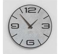 Giallobus - Reloj Premium - Simple Relief - Madera de MDF - Premium 30x30 cm - n.12 White Cement - Artesano Made in Italy - Silencioso - Idea de Regalo - Doble Nivel Moderno