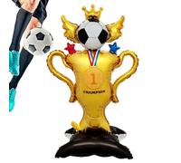 Giant Soccer Balloons, Inflatable Sports Theme Party Decor, Oversized Standing Soccer Ball Props, Reusable Latex Design, Eye Catching Celebration Decoration, 14.96x28.35in, for Party Birthday