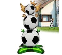 Giant Soccer Balloons, Inflatable Sports Theme Party Decor, Oversized Standing Soccer Ball Props, Reusable Latex Design, Eye Catching Celebration Decoration, 14.96x28.35in, for Party Birthday
