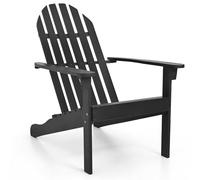 Giantex Adirondack - Silla de jardín de madera de acacia - Carga máxima: 180 kg - XXL - Silla con respaldo y reposabrazos - Silla de jardín al aire libre hasta 180 kg - Para jardín, balcón - Negro