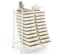 GIANTEX Carrito de Almacenamiento de 20 Cajones, Carro de Almacenamiento Doméstico Multifuncional con 4 Ruedas (2 Frenos), Para Oficina, Cocina, Hogar, 63x 37x 87cm (Blanco)