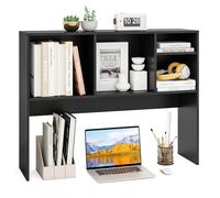 GIANTEX Estantería de Escritorio con 4 Compartimentos Abiertos, Mueble Organizador sobre Escritorio con Kit Antivuelco, 94 x 25 x 73 cm, Estante de Mesa para Almacenar Libros y Plantas (Negro)