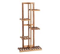 Giantex - Estantería para flores de madera, 5 niveles para 6 macetas con dispositivo antivuelco, perfecto para interiores y exteriores, color marrón