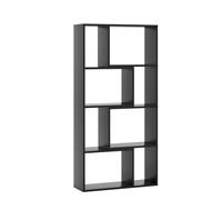 GIANTEX Librería Geométrica con 8 Cubos, 60 x 20 x 120 cm, Estantería de Almacenamiento de Madera con Kit Antivuelco, Estante de Suelo para Salón, Estudio, Dormitorio (Negro)