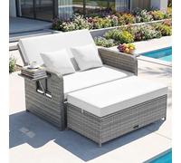 GIANTEX Muebles de salón para exteriores, sofá de jardín con función | Sofá exterior, balcón lounge ratán, sofá lounge sillón al aire libre, muebles de balcón, pequeño balcón