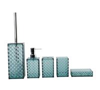 GiaoRosi 5 Accesorios de Baño: Jabonera, Portaescobillas, Dispensador de Jabón Y Portacepillos de Dientes. Regalo Moderna, Morandi Azul, Individual