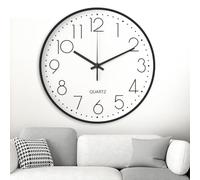GIBOHOM Reloj de Pared, 20 cm Reloj Pared Silencioso, Reloj de Cocina Pared Redondo, Fácil de Leer Sin Tictac, Wall Clock para Oficina Dormitorio Salon