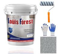 Gienslru Pintura epoxi de color arena para pisos, pintura epoxi Louis Forest Fl-oor Pa-int, pintura de piso epoxi para hormigón, efecto mármol de alto brillo, revestimiento de pisos Epo-xy, garaje