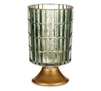 GIFTDECOR Farol LED Pie Metal Verde y Oro