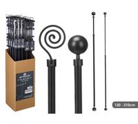 Giftdecor Barra de Cortina Surtida 120-210 cm Negro