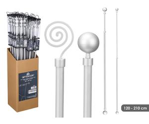 Giftdecor Barra para Cortina Surtida Plata 120-210cm
