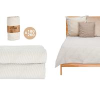 GIFTDECOR Colcha de Cama Agua Beige 180x260cm
