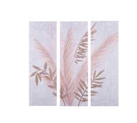 Giftdecor Cuadro Pluma Hoja Óleo sobre Lienzo Surtido de 3 Unidades