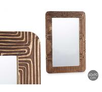 GIFTDECOR Espejo 60 x 90 cm Curvas Natural Marrón