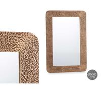 GIFTDECOR Espejo de pared Hojas Natural 60 x 90 cm Marrón