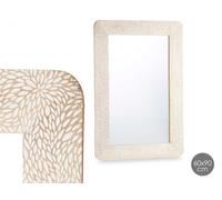 GIFTDECOR Espejo de pared Hojas Natural Blanco 60 x 90 cm