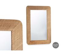 GIFTDECOR Espejo de pared Líneas Natural 60 x 90 cm Marrón