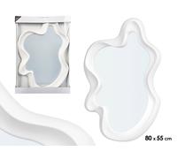 GIFTDECOR Espejo de Plástico Forma Blanco 80cm