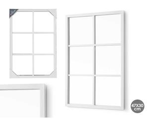 GIFTDECOR Espejo Rectangular 6 Cuadrados Blanco