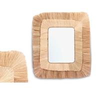 GIFTDECOR Espejo rectangular doble marco marrón