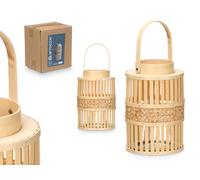 GIFTDECOR Farol Bambú Natural Vela Med