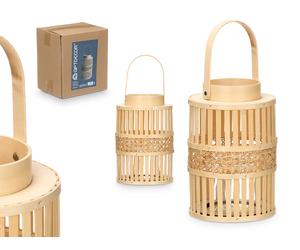 GIFTDECOR Farol Bambú Natural Vela Med