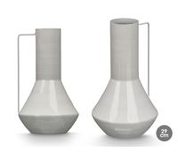 GIFTDECOR Jarrón Cónico Gris 29cm