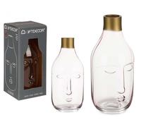 Giftdecor Jarrón Cristal Cara Rosa