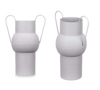 Giftdecor Jarrón de Acero Abombado Gris Pastel Med