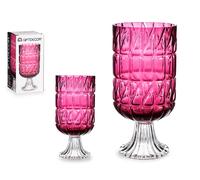 Giftdecor Jarrón de Cristal Tallado Rosa Oscuro