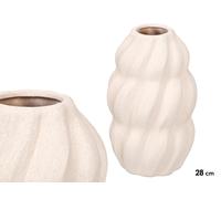 GIFTDECOR Jarrón Sahara Espiral Blanco