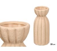 GIFTDECOR Jarrón Sahara Rayas Anchas Tierra