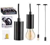 Giftdecor Lámpara Colgante Acero Negro