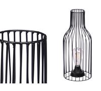 GIFTDECOR Lámpara de forja con bombilla forma botella Negro