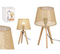 GIFTDECOR Lámpara de sobremesa con pantalla natural cónica 39 cm Marrón
