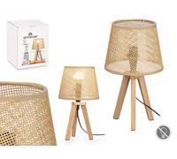 GIFTDECOR Lámpara de sobremesa con pantalla natural cónica de 32 cm Marrón