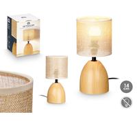 Giftdecor Lámpara de sobremesa efecto madera oval marrón