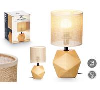 Giftdecor Lámpara de Sobremesa Efecto Madera Prisma Marrón