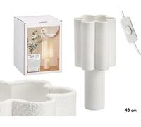 Giftdecor Lámpara de Sobremesa Flor 43cm Rugoso Blanco