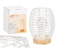 Giftdecor Lámpara de sobremesa ovalada cuerda blanca
