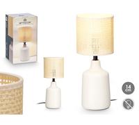 Giftdecor Lámpara de Sobremesa Redonda Alta Blanco Roto