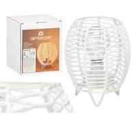 Giftdecor Lámpara de Sobremesa Redonda Cuerda Blanca