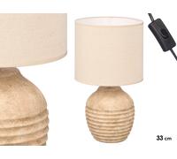 Giftdecor Lámpara Envejecida Redonda con Rayas Horizontales Marrón