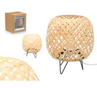 Giftdecor Lámpara Ovalada de Bambú Natural para Sobremesa Eléctrica