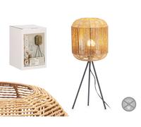 GIFTDECOR Lámpara Trípode Cilindro Cuerda Negro-Marron