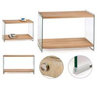 Giftdecor Mesa Recibidor Doble Capa Cristal y Madera