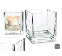 GIFTDECOR Portavelas Cristal 15x15 Transparente