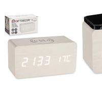 Giftdecor Reloj Alarma Mov Temperatura Blanco