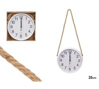 Giftdecor Reloj de pared con cuerda para colgar Blanco 25cm